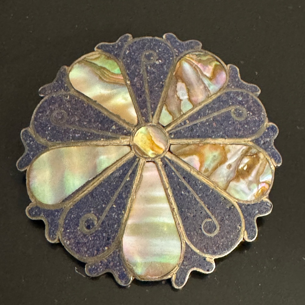 Vintage Taxco Sterling Silver Abalone Flower Brooch / Pendant – HDR Maker